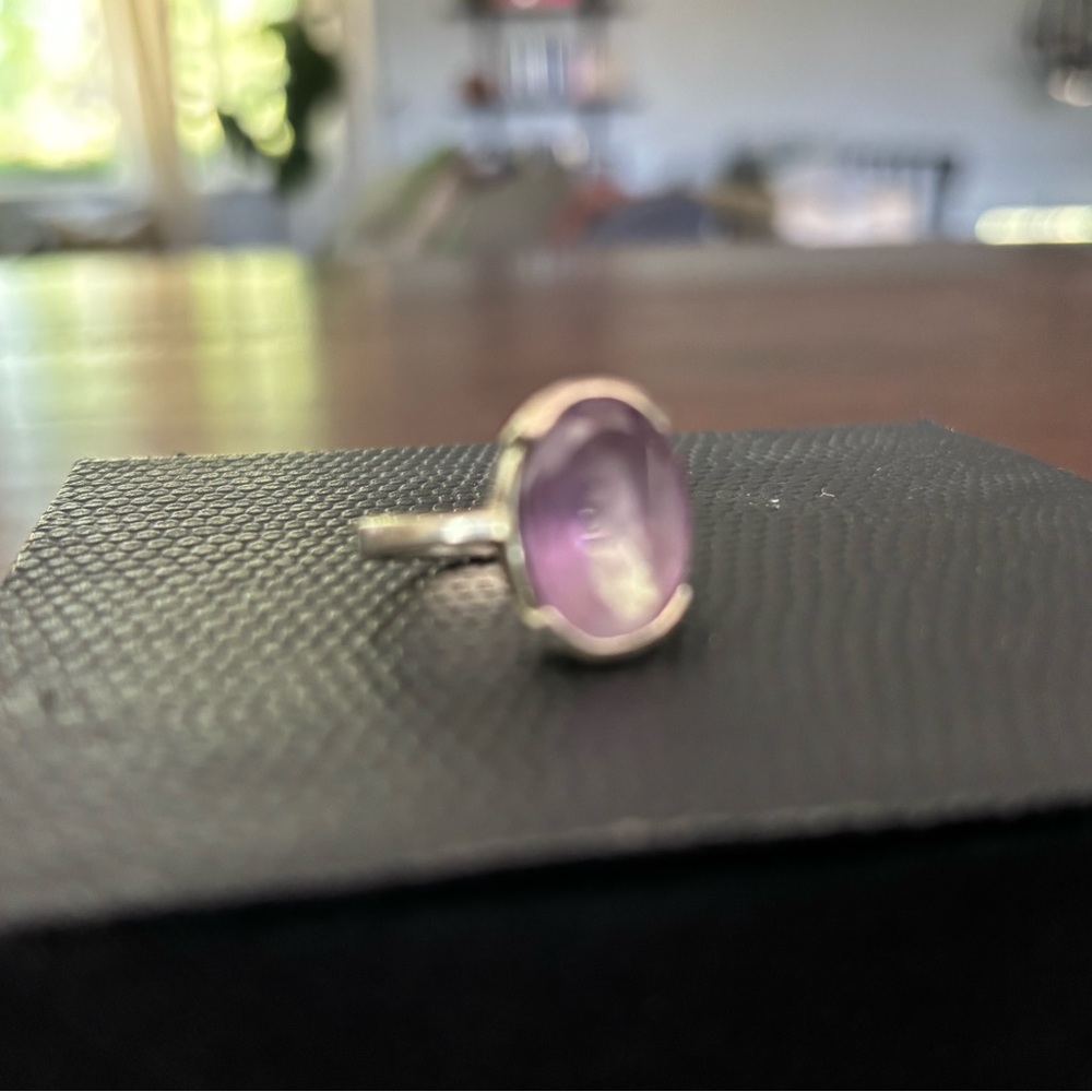 Elegant Purple Stone Silver Ring